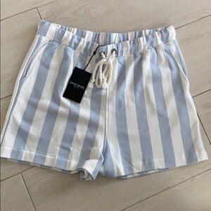 David Lerner Britta Terry Resort  stripe shorts